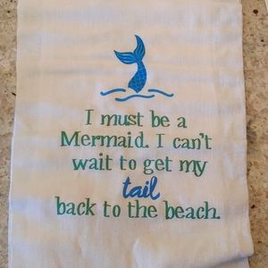 Flower sack mermaid hand towel